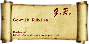 Govrik Rubina névjegykártya